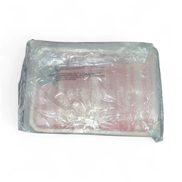 ♠️ Kate Spade Pink and White Striped Mesh Clutch - Picture 5 of 9